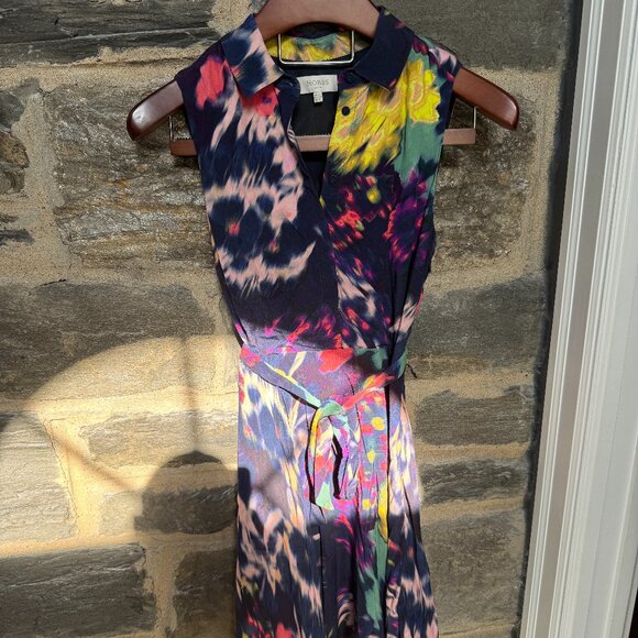 $300 Hobbs London Women dress Medium US-6 Sleeveless, collar with buttons, liner - Picture 2 of 8